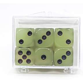 Games for fun glow in the dark 6-pak terninger