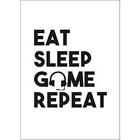 Gamer, Eat Sleep Game Repeat - 50x70 cm