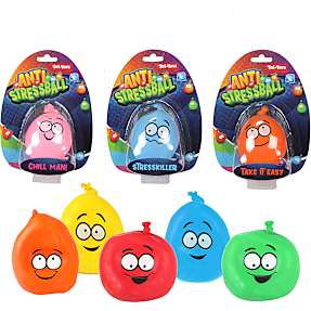 Toi-Toys stressbold m. ansigter - flere varianter - assorteret