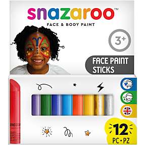 Snazaroo sminkefarver stifter 12stk. - flere varianter - assorteret
