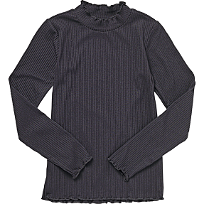 VRS børne rib bluse str. 110/116 - sort