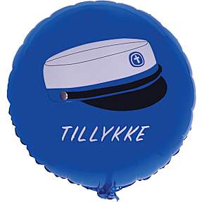 Studenter folieballon rund med studenterhue – blå