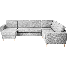 Rom Nordic vendbar hjørnesofa med chaiselong - lysegrå