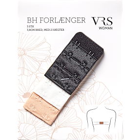 VRS 3-pak BH forlænger str. onesize - sort/beige/hvid
