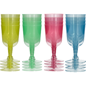 Vinglas i plastik 4-pak – 160 ml – flere varianter – assorteret