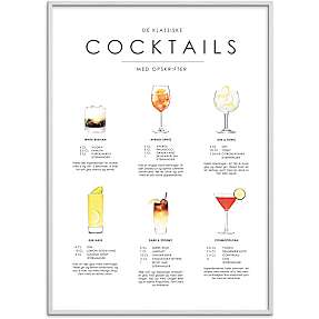 Cocktails opskrifter nr. 4 - 70x100 cm