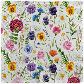 Mønstrede servietter 33x33 cm 20-pak - blomster