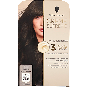 Caring Color Creme permanent hårfarve 3-0 Natural Black Brown