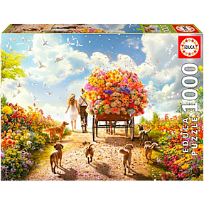 Fragt af blomster puslespil - 1000 brikker