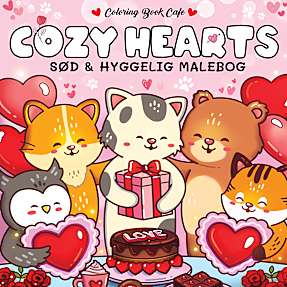 Cozy Hearts malebog - Coloring Book Cafe