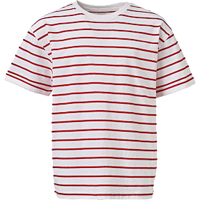 VRS teen T-shirt med striber str. 170 - hvid