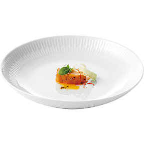 Relief suppetallerken - hvid - Ø: 22 cm