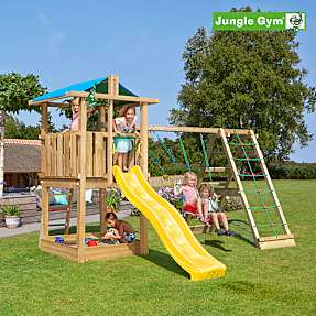 Jungle Gym Hut legetårn komplet inkl. klatrestativ ekskl. rutsjebane