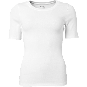VRS dame rib T-shirt str. 2XL - hvid