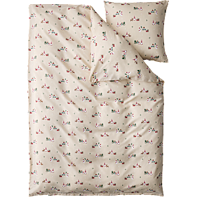 BASIS sengetøj 140x200 cm - beige med julemotiver