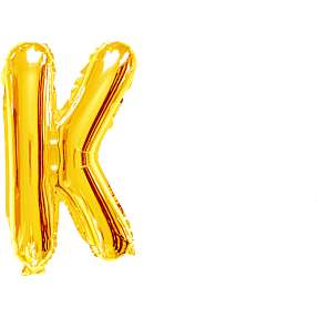 Salling bogstav folieballon "K" H: 35 cm - Guld