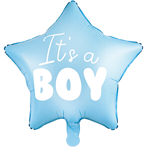 Folieballon "It's a boy" 48 cm - lyseblå
