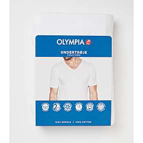 Olympia herre T-shirt v-hals str. 2XL - hvid