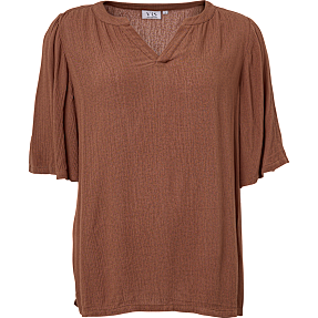 VRS dame crepe bluse str. L - brun