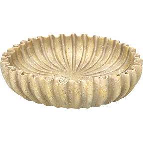 Dekorationfad i polyresin - beige