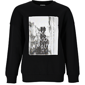 VRS dame sweatshirt med print str. S - sort