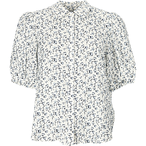 VRS dame blomstret oversize skjorte str- XS - hvid