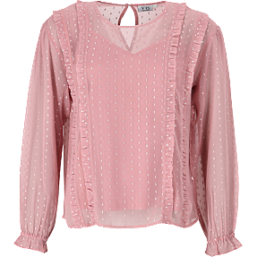 VRS dame chiffon bluse str. S - rosa