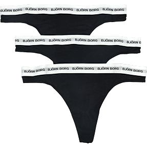 BJØRN BORG dame 3-pak g-streng str.2XL - sort