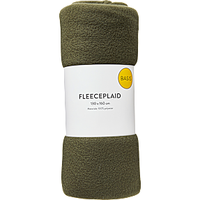 BASIS fleeceplaid 130x160 cm - olivengrøn