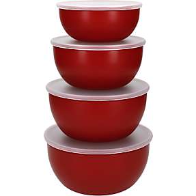KitchenAid skåle m/ låg 4-pak - rød