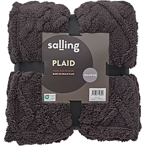 Salling jacquard soft plaid 130x170 cm - sort