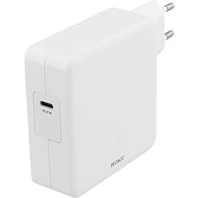 Deltaco USB-C vægoplader 87 W - hvid