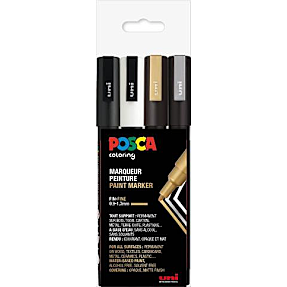 Posca PC3M tuscher 4-pak - standardfarver