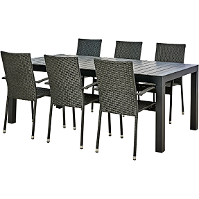 CANBERRA NONWOOD HAVEBORD OG 6 MALLORCA HAVESTOLE - SORT
