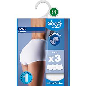 Sloggi dame 3-pak maxi str. 54 - hvid
