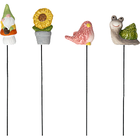Havepinde med figurer - flere varianter - assorteret