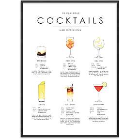Cocktails opskrifter nr. 4 - 70x100 cm