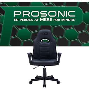 Prosonic RGB børne gamerstol - sort med LED-lys