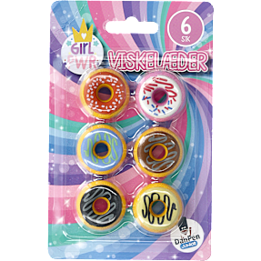 Danpen Junior 6-pak viskelæder - donuts
