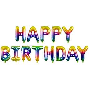Folieballon "Happy Birthday" - multifarvet