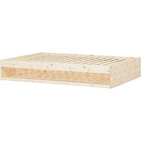 Sengeramme med opbevaring 120x200 cm - massivt fyrretræ