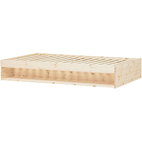 Sengeramme med opbevaring 90x200 cm - massivt fyrretræ