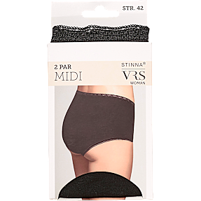 VRS dame 2-pak midi trusse str. 40 - sort