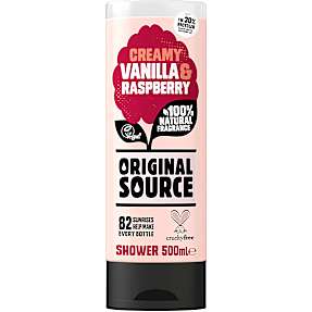 Shower gel m. vanilje og hindbær