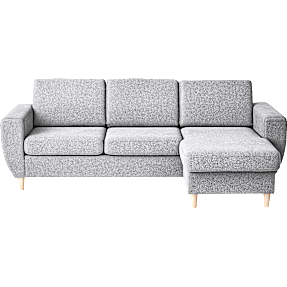 Rom Nordic vendbar sofa med chaiselong - lysegrå