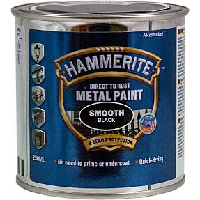 Hammerite glat metalmaling 250 ml - sort