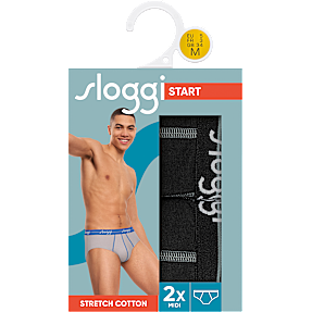 Sloggi herre 2-pak midi str. XL - sort