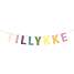 Salling guirlande tillykke m. glitter L: 2,5 meter - multifarvet