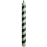 Stribet kronelys 2,2x24 cm - grøn/hvid