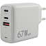 USB oplader til USB-A+C - hvid